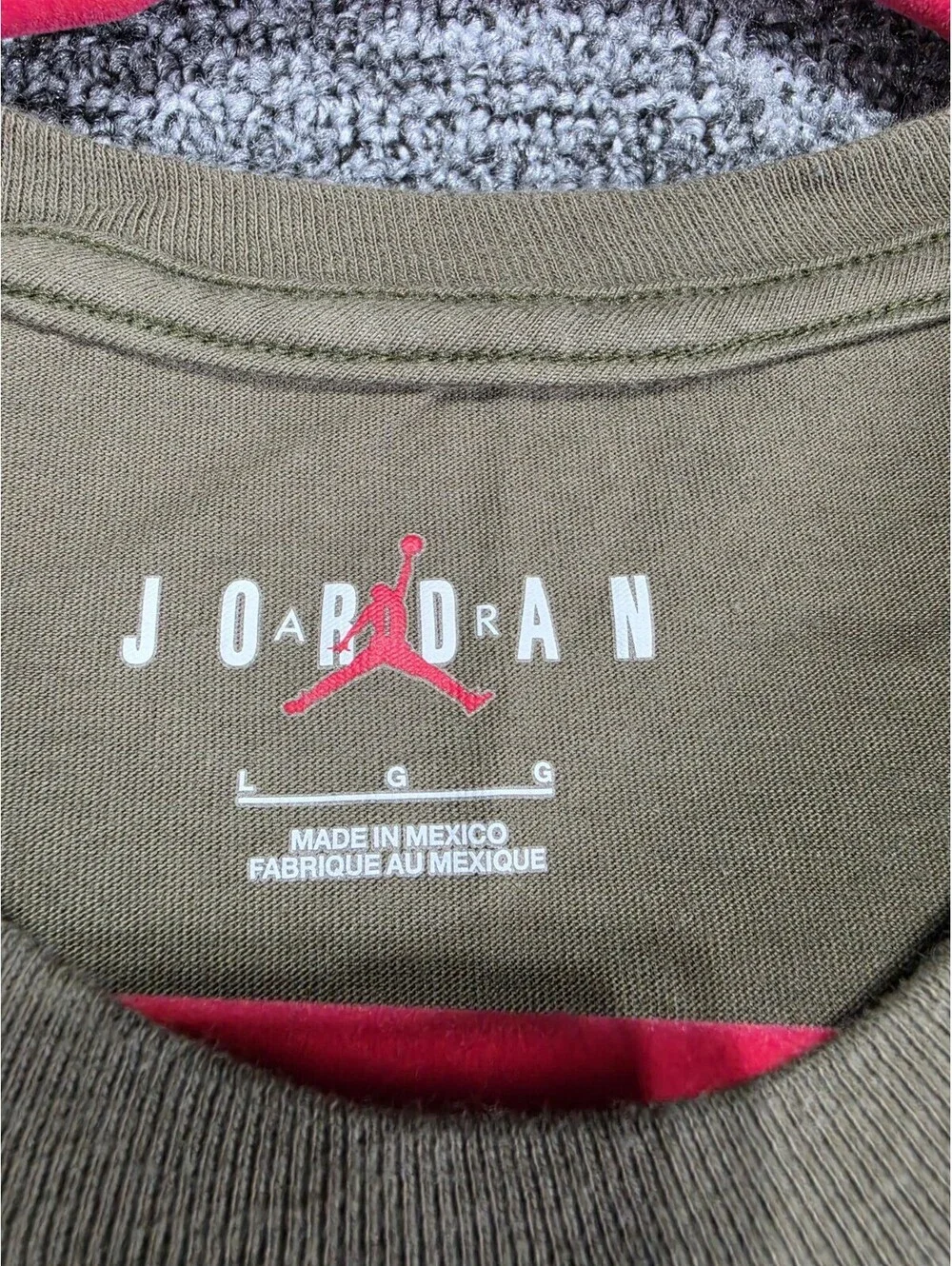 Jordan Flight Jumpman Graphic Logo Green Crew Neck Short Sleeve Cotton Tee L